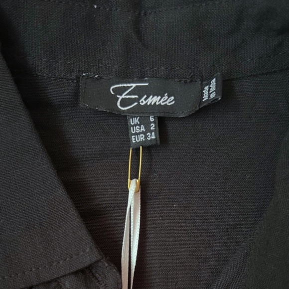 NWT 🖤 Esmee Exclusive (via ASOS) oversized mini shirt dress in black. SIZE 2 - Picture 9 of 11